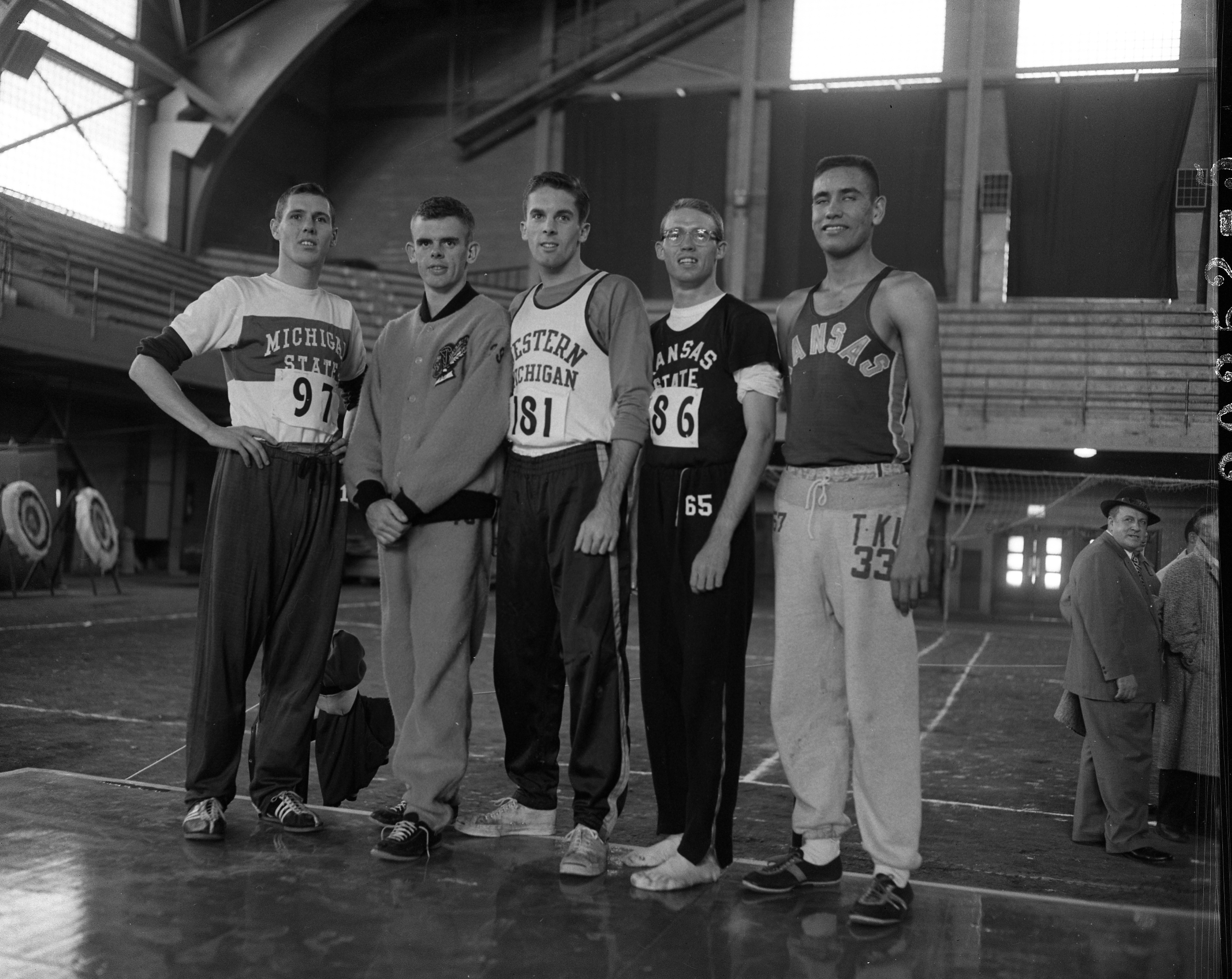 Cross Country team members in Jenison Field House, circa 1950s Cross Country team members in Jenison Field House, circa 1950s